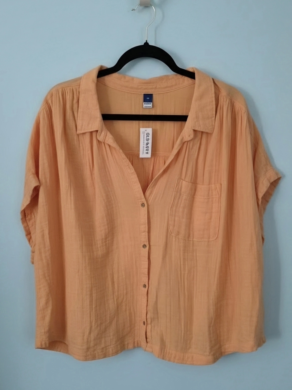 Old Navy Short-Sleeve Button-Down Cropped Shirt